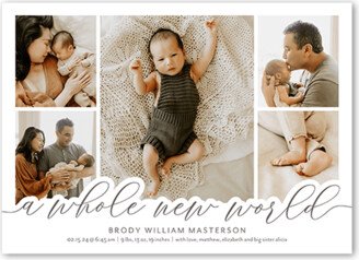 Birth Announcements: All New World Birth Announcement, White, 5X7, Matte, Signature Smooth Cardstock, Square