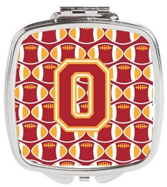 CJ1070-OSCM Letter O Football Cardinal & Gold Compact Mirror