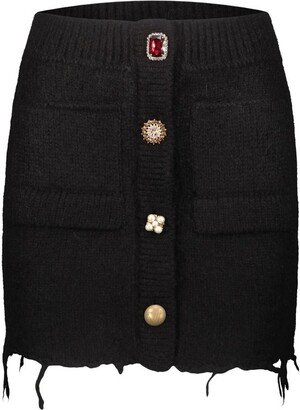 Sparkling Buttoned Mini Skirt