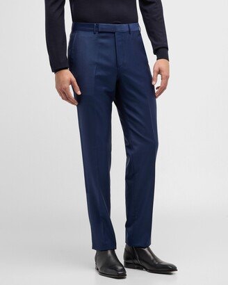 Men's Flat-Front Wool Pants