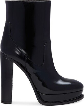 Leather Platform Ankle Boots