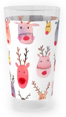 Outdoor Pint Glasses: Rudolph Reindeers Outdoor Pint Glass, Red