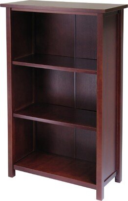 Contemporary Home Living 43” Medium 4-Tier Walnut Finish Solid Wood Storage Shelf Bookcase
