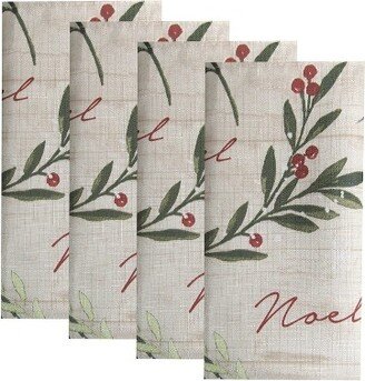Holiday Tree Trimmings Napkins, Set of 4 - 17 x 17 - Red/Green