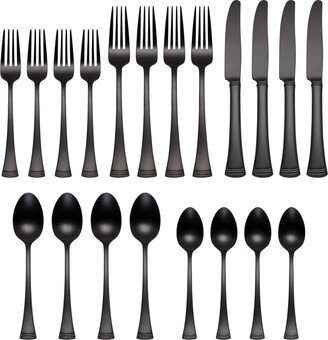 Portola Satin Black 20 Piece Flatware Set