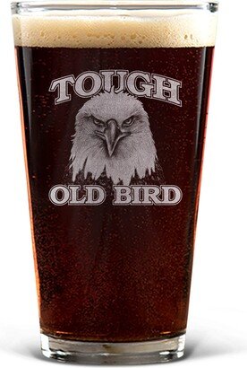 American Eagle Glass | Engraved Pint Tough Old Bird Glasses Spirit Patriotic Novelty Gift 16 Fluid Oz