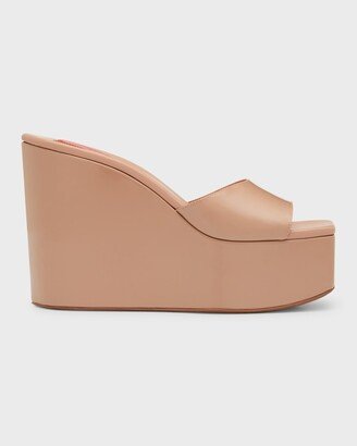 Color Patent Wedge Platform Sandals