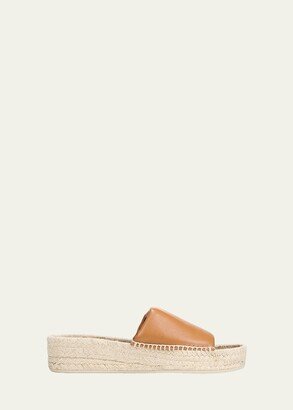 Jesse Leather Platform Espadrille Sandals