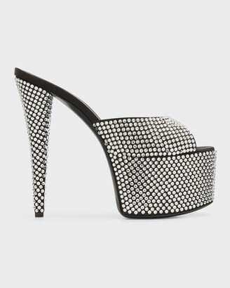 Crystal Stud Platform Mule Sandals