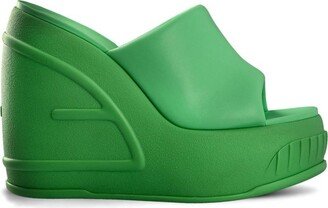 Embossed Oversized FF Pattern Platform Slides-AA