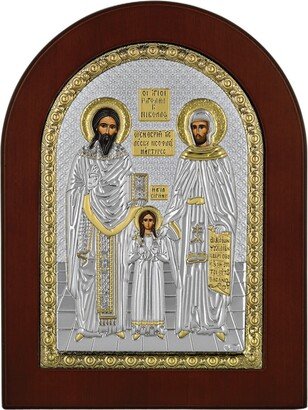 Saint Raphael, Nicholas & Irene - Greek Orthodox Catholic Christian Byzantine-Silver Icon