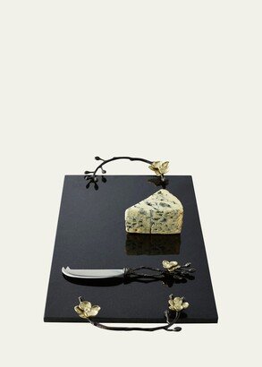 Gold Orchid Cheese Board & Knife-AA