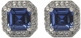 Suzy Levian Silver 0.02 Ct. Tw. Diamond & Sapphire Earrings