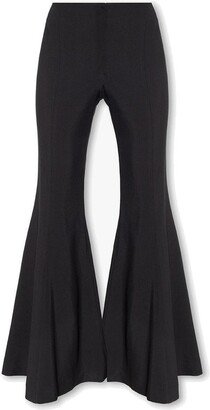 Flared High-Waist Stretch Trousers