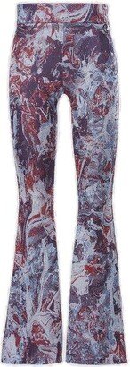 Pattern-Printed Flared Trousers