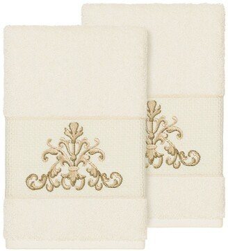 Scarlet Embellished Hand Towel - Set of 2 - Cream