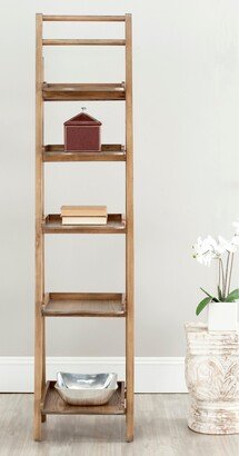 Asher Oak Finish Leaning Etagere - 71h x 16.5w x 15d