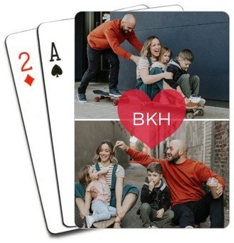 Playing Cards: Heart Monogram Center Playing Cards, Red