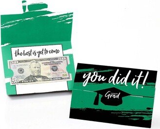 Big Dot of Happiness Green Grad - Best is Yet to Come - Green Graduation Party Money and Gift Card Holders - Set of 8