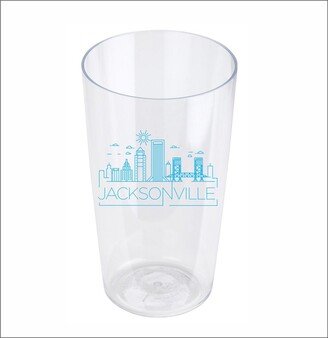 Jacksonville Skyline, 20Oz Personalized Plastic Craft Pint Glass, Custom Printed, Beer Glasses, Swag, Bags, Bachelor Groomsman, Housewarming