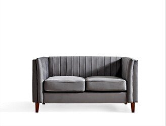 Line Tufted Square Design Loveseat