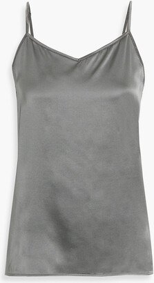 Bead-embellished silk-blend satin camisole