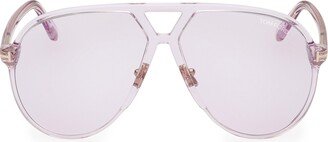 Bertrand 64mm Gradient Oversize Pilot Sunglasses