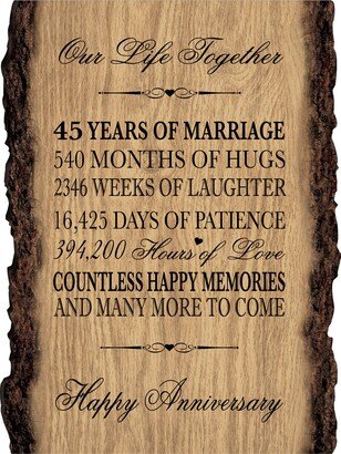 45Th Wedding Anniversary Gift | For Him Wife Plaque