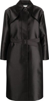 Belted Satin Trench Coat
