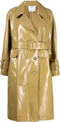 Laminated Cotton Canvas Trench Coat