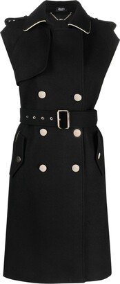 Double-Breasted Sleeveless Coat-AA