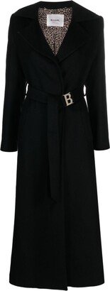 Oversize-Collar Belted Trench Coat