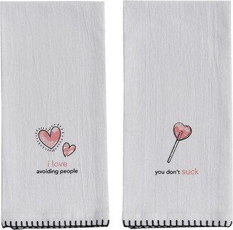 I Love Avoiding People Dishtowel Bundle of 2