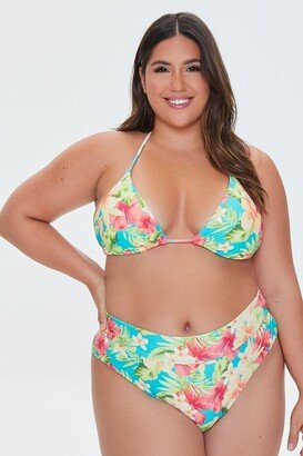 Plus Size Tropical Print Bikini Bottoms