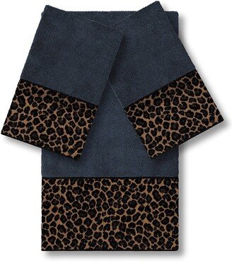 Spots 3-Piece Embellished Towel - Midnight Blue-AA