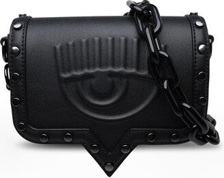 Eyelike-Motif Chain-Linked Crossbody Bag