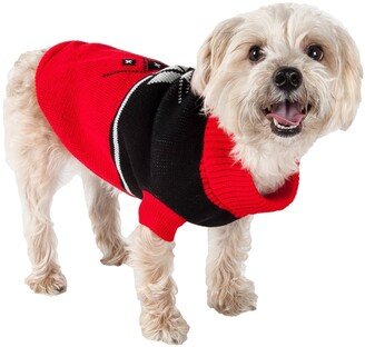 Snow Flake Cable-Knitted Ribbed Fashion Turtle Neck Dog Sweater