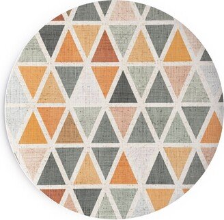 Salad Plates: Triangles - Grey And Orange Salad Plate, Multicolor