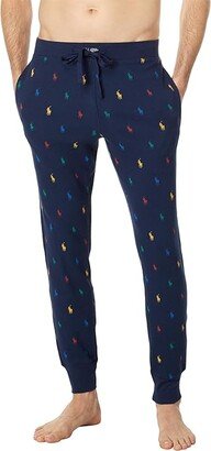 Waffle Printed Joggers (Cruise Navy/Primary All Over Pony Player) Men's Pajama