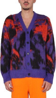 Abstract Printed Long-Sleeved Cardigan