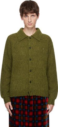 Khaki Spread Collar Cardigan