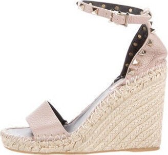 Rockstud Accents Leather Espadrilles-AF