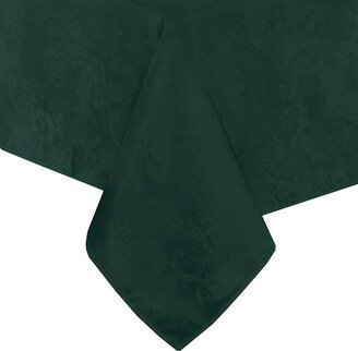 Poinsettia Elegance Jacquard Holiday Tablecloth - 60 x 84 Oblong - Green