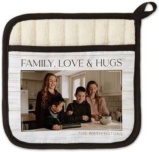 Pot Holders: Family Love And Hugs Frames Pot Holder, White