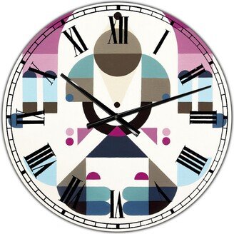 Designart Rainbow Island Oversized Mid-Century Wall Clock - 36 x 28 x 1