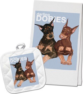 Doberman Kitchen Dish Towel & Pot Holder Gift Set