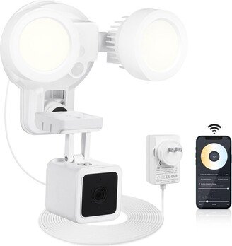 Wasserstein 3-in-1 Plugged-In Smart Floodlight, Charger, and Mount Compatible with Wyze Cam V3, 1500 Lumens - Motion Sensor, and Timer Control (Wyze C