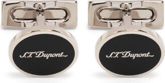 Engraved-Logo Oval Cufflinks