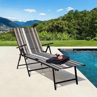 Nuu Garden Outdoor Textilene Cape Coral Mesh Single Chaise Lounge