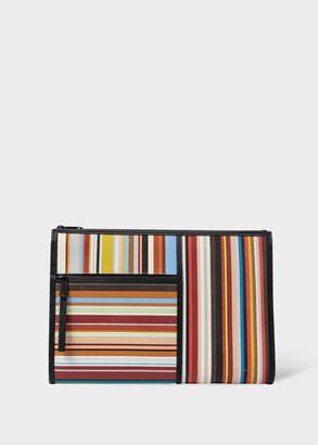 Leather 'Signature Stripe' Document Case